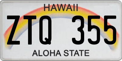 HI license plate ZTQ355