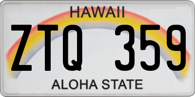 HI license plate ZTQ359