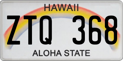 HI license plate ZTQ368