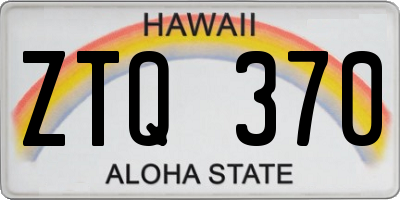 HI license plate ZTQ370