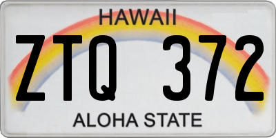 HI license plate ZTQ372