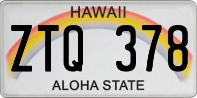 HI license plate ZTQ378
