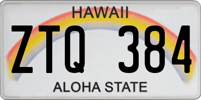 HI license plate ZTQ384