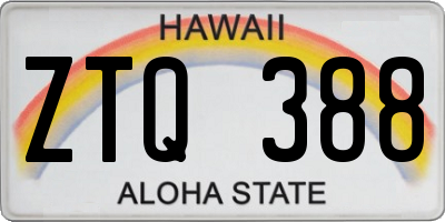 HI license plate ZTQ388