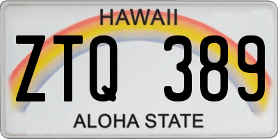 HI license plate ZTQ389