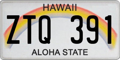 HI license plate ZTQ391