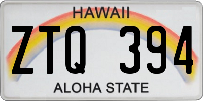 HI license plate ZTQ394
