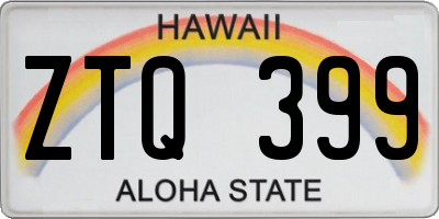 HI license plate ZTQ399