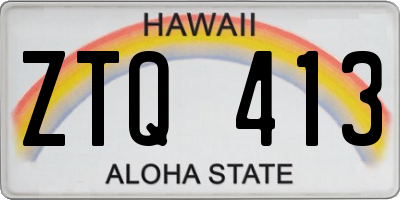 HI license plate ZTQ413