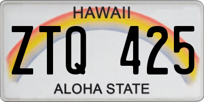 HI license plate ZTQ425