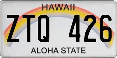 HI license plate ZTQ426