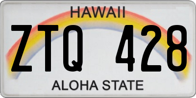 HI license plate ZTQ428