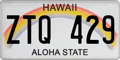 HI license plate ZTQ429