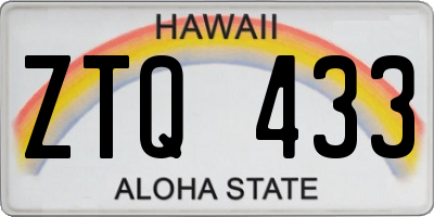 HI license plate ZTQ433