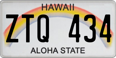 HI license plate ZTQ434