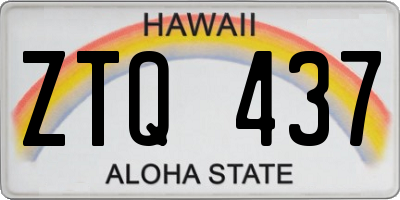 HI license plate ZTQ437