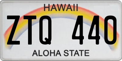 HI license plate ZTQ440