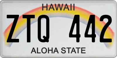 HI license plate ZTQ442