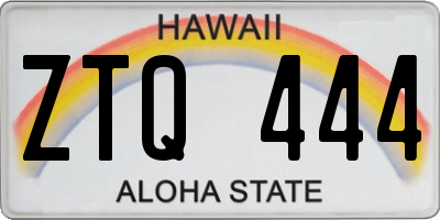 HI license plate ZTQ444