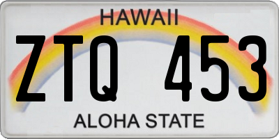 HI license plate ZTQ453