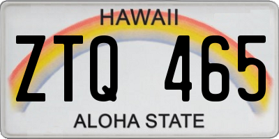 HI license plate ZTQ465