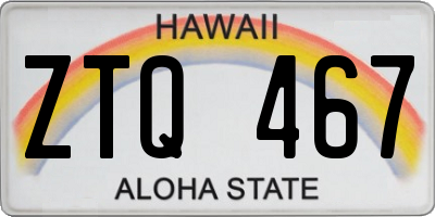 HI license plate ZTQ467