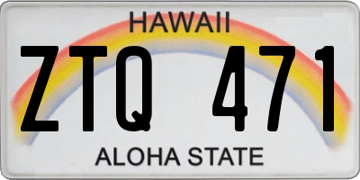 HI license plate ZTQ471