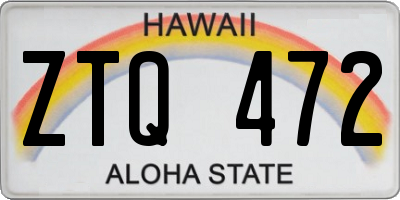 HI license plate ZTQ472