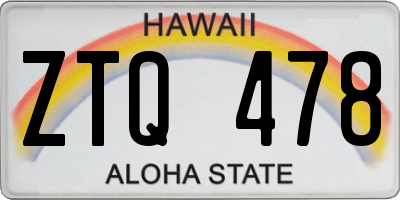 HI license plate ZTQ478