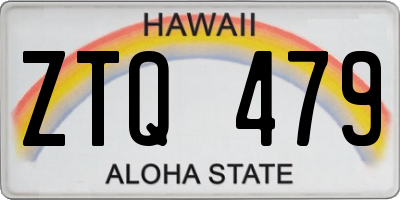 HI license plate ZTQ479