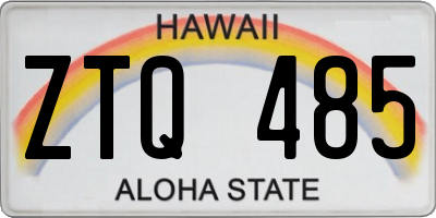 HI license plate ZTQ485