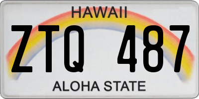 HI license plate ZTQ487