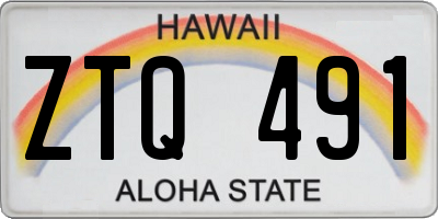 HI license plate ZTQ491