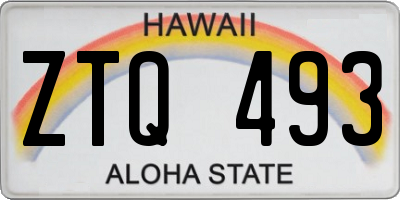 HI license plate ZTQ493
