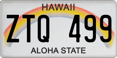 HI license plate ZTQ499