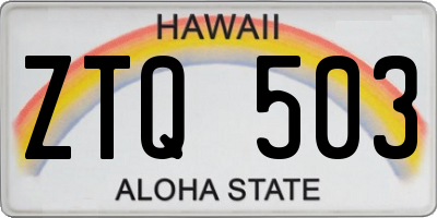 HI license plate ZTQ503