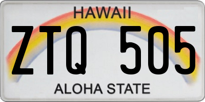 HI license plate ZTQ505