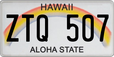 HI license plate ZTQ507