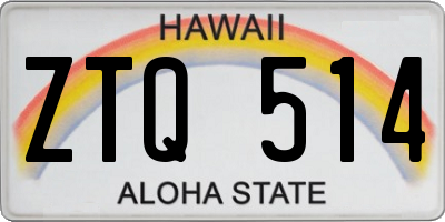 HI license plate ZTQ514