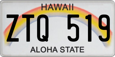 HI license plate ZTQ519