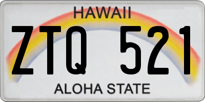 HI license plate ZTQ521