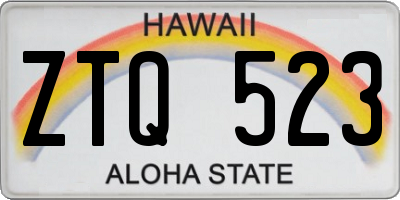 HI license plate ZTQ523