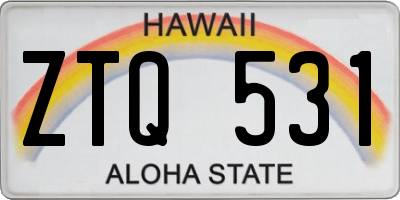 HI license plate ZTQ531