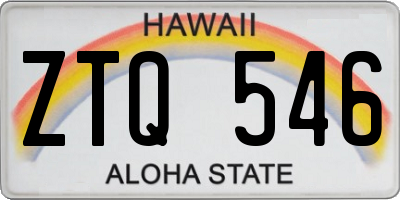 HI license plate ZTQ546