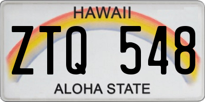 HI license plate ZTQ548