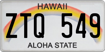 HI license plate ZTQ549