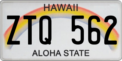HI license plate ZTQ562
