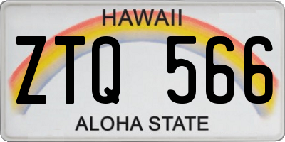 HI license plate ZTQ566