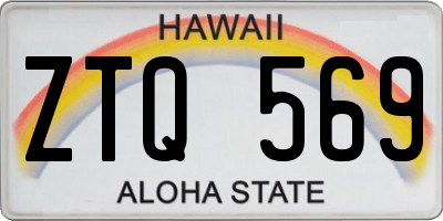 HI license plate ZTQ569