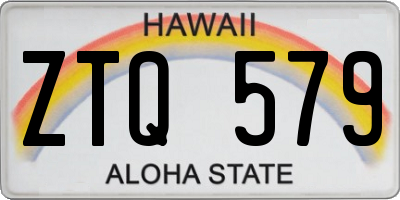 HI license plate ZTQ579